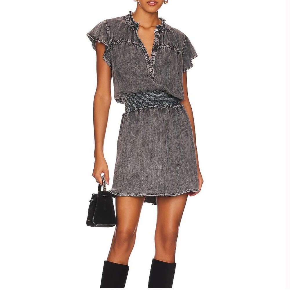 Rails Amina Dress Black Acid Wash M